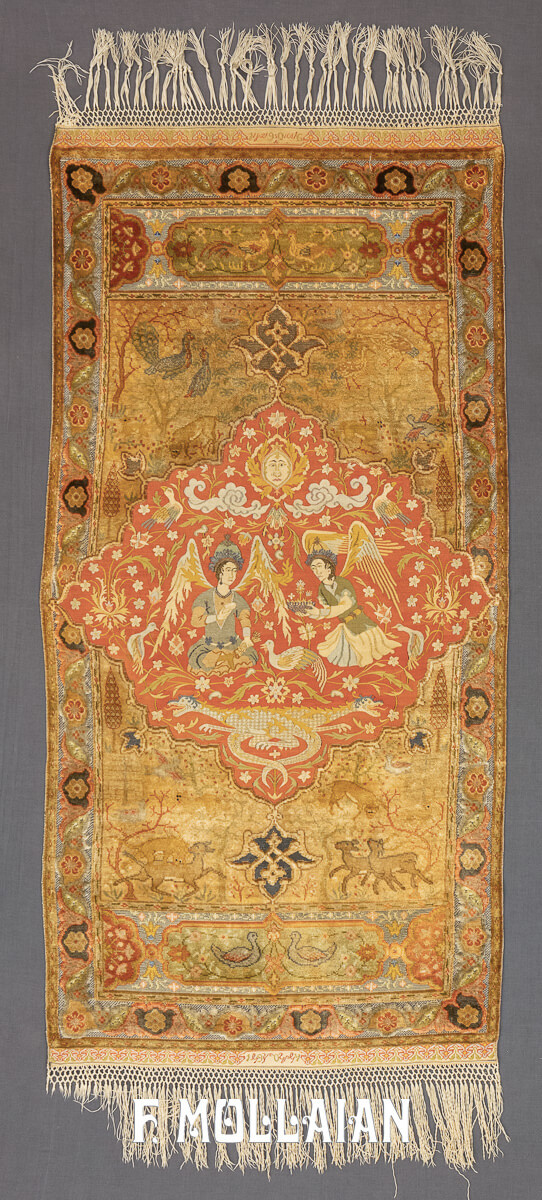 Turkish Qum Kapi Rug Extremely Fine (Silk and Metal) n°:207508